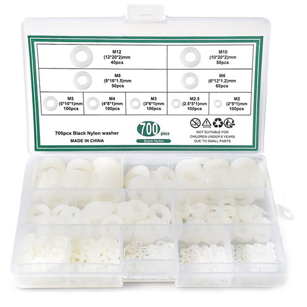 Hvide nylonskiver 700 stk