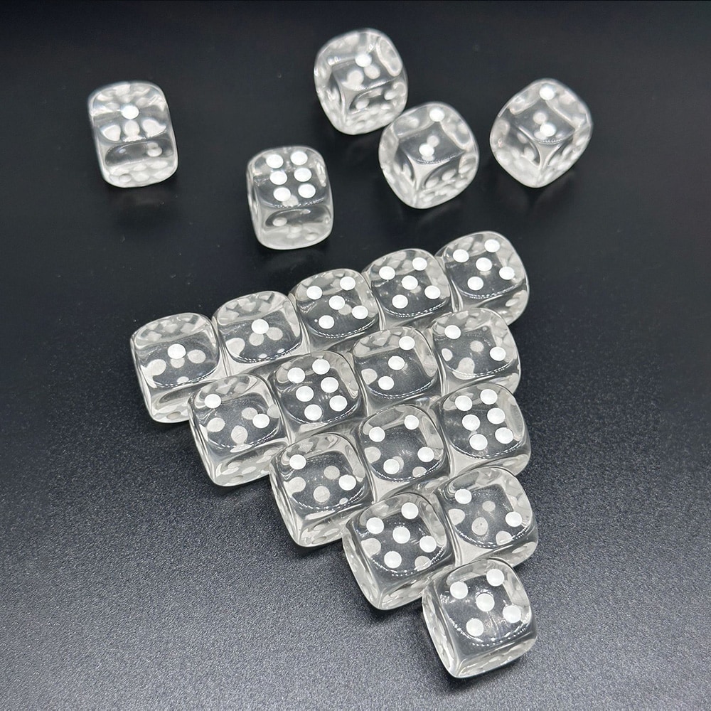 Gennemsigtig terning 100-pak