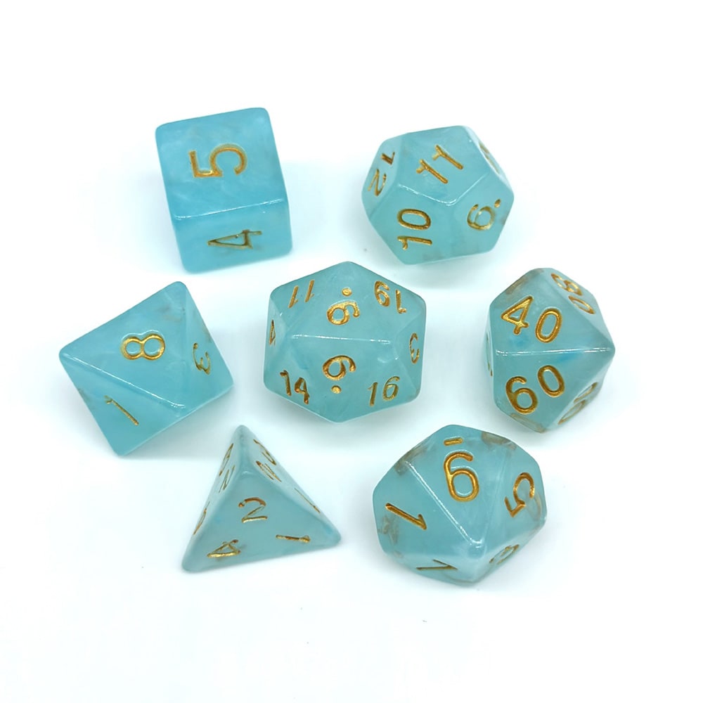 Dungeons & Dragons terninger 7-pak - lyseblå
