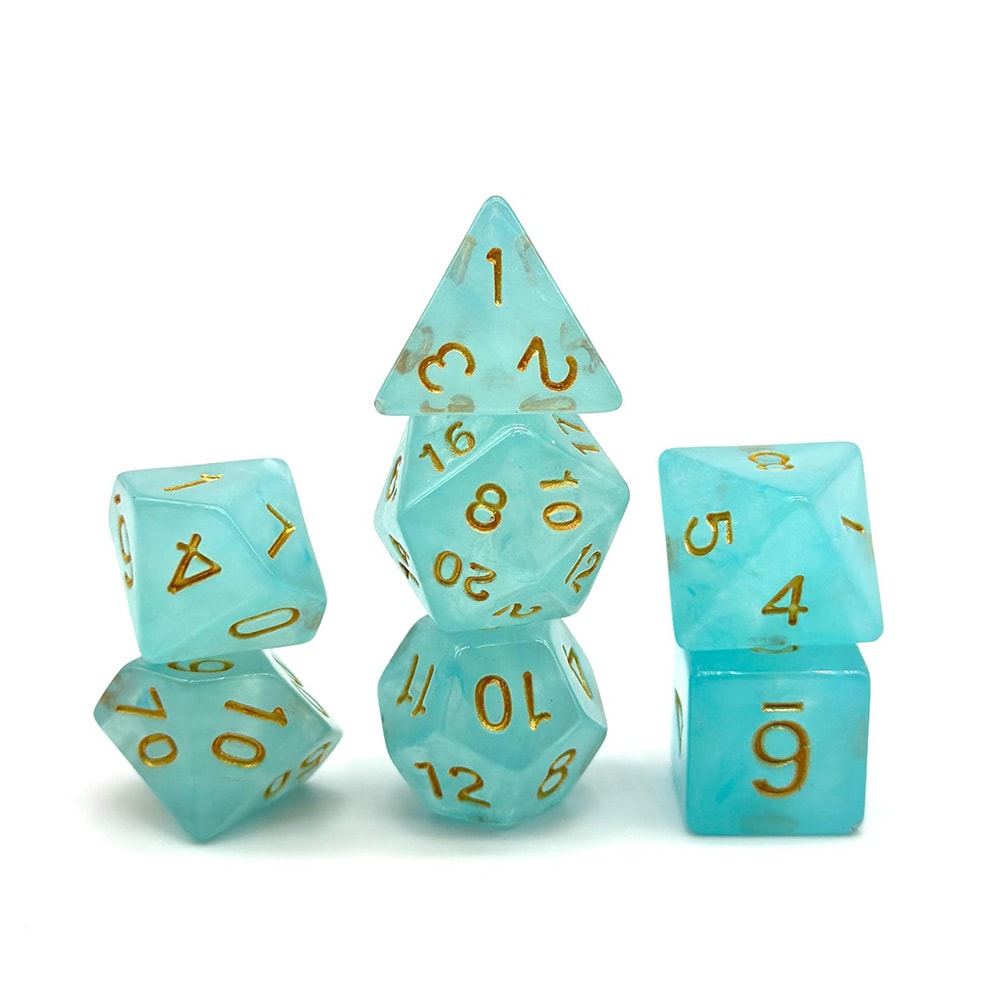 Dungeons & Dragons terninger 7-pak - lyseblå