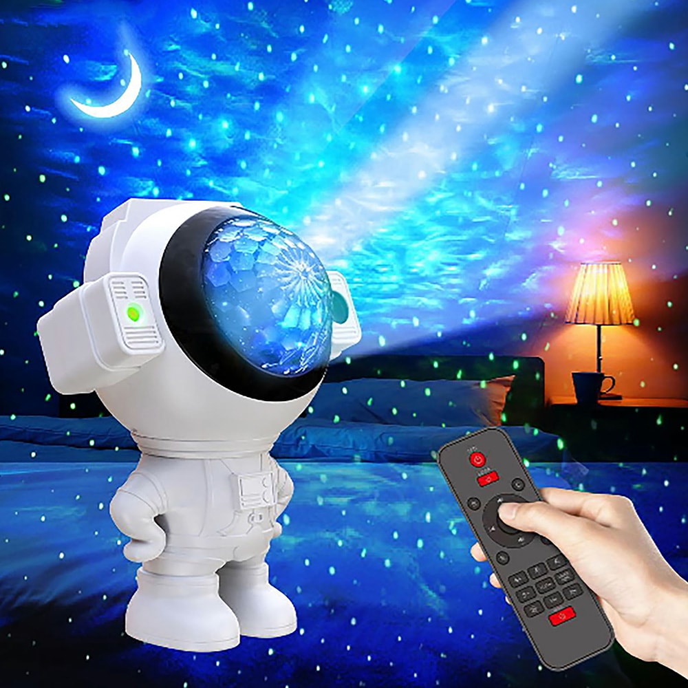 Astronaut natlampe / stjernehimmelprojektor / galakseprojektor / lampe til børneværelse