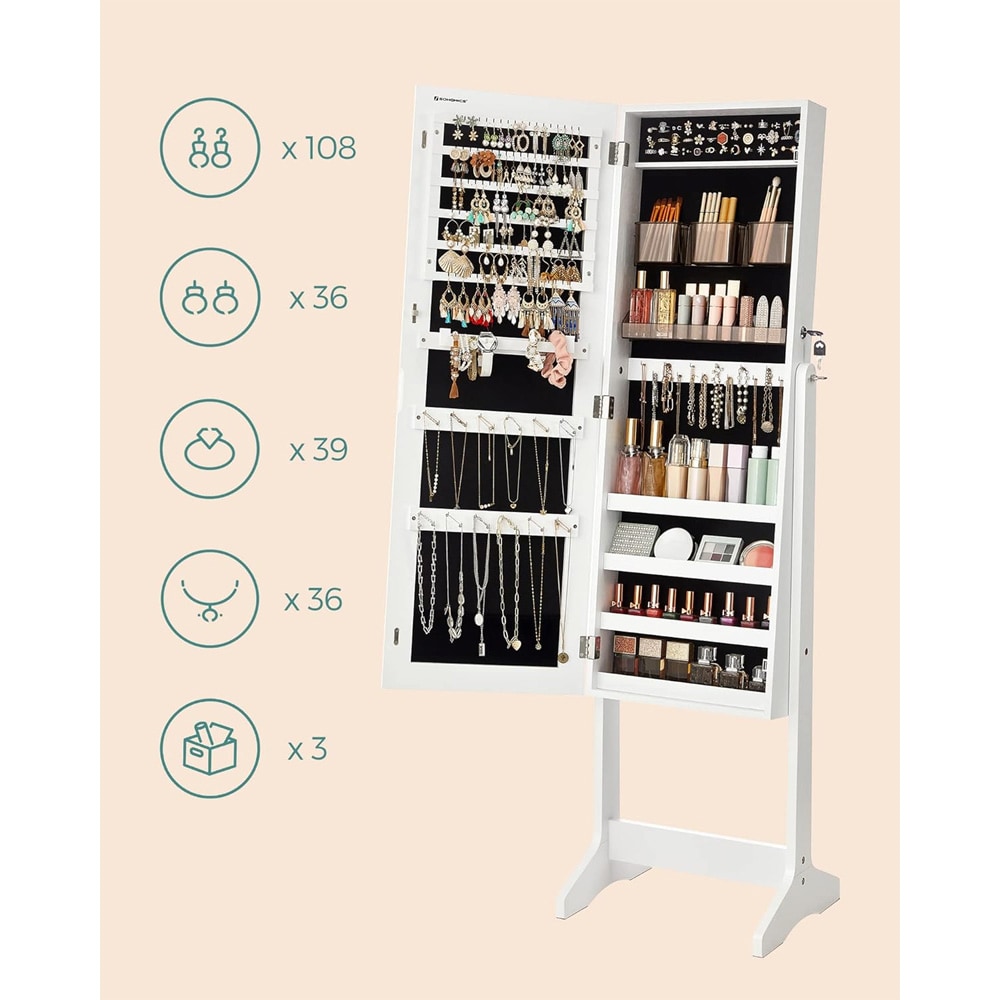 Spejlskab til smykker og makeup