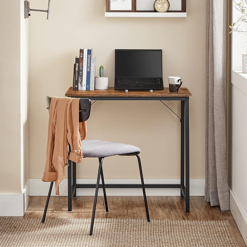 Skrivebord 80 cm – Rustik brun/Sort