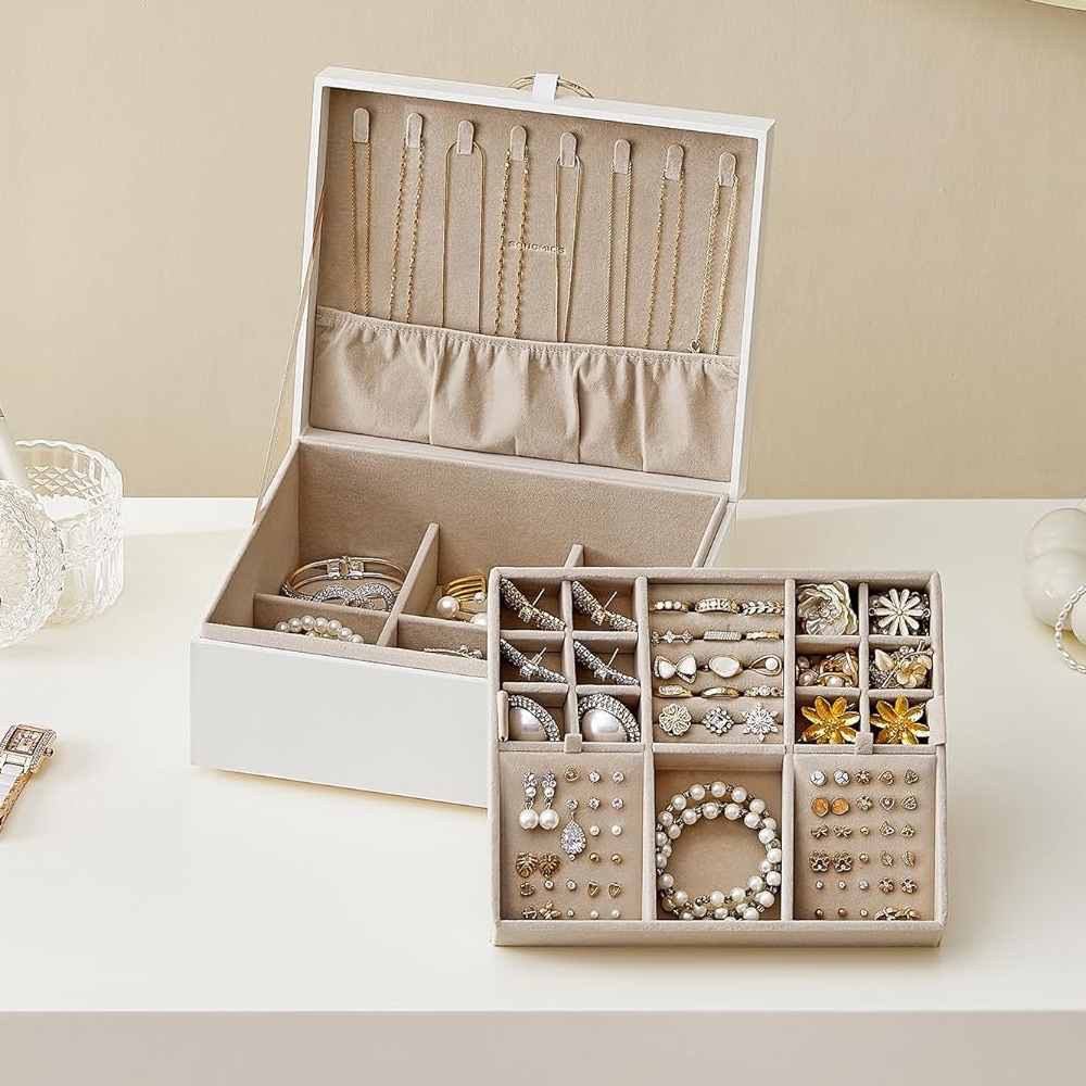 Smykkeskrin med 2 lag - Hvid