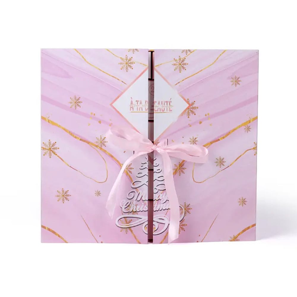 Adventskalender med 24 udtræksskuffer - Pink