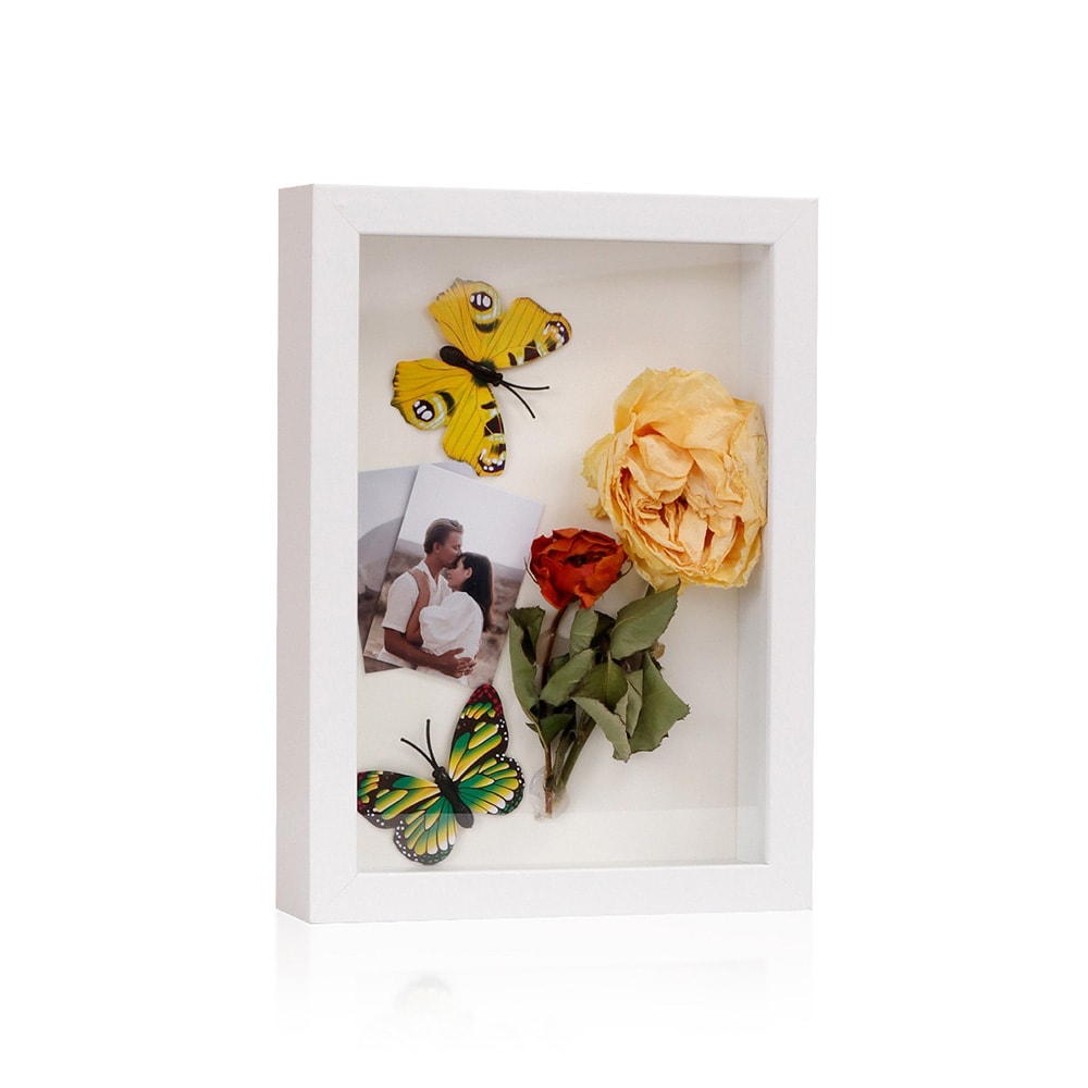 Ramme til tørrede blomster - Hvid