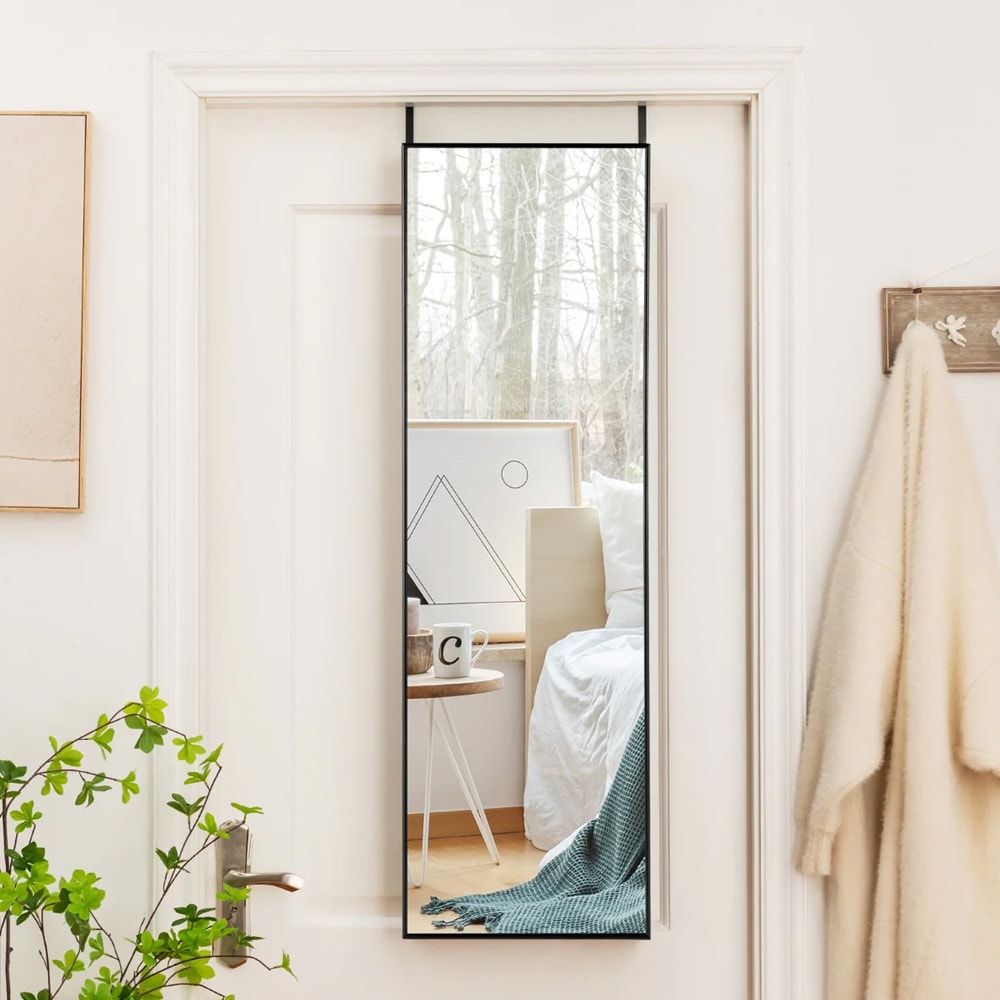 Spejl i fuld længde med ramme 120 × 37 cm – sort