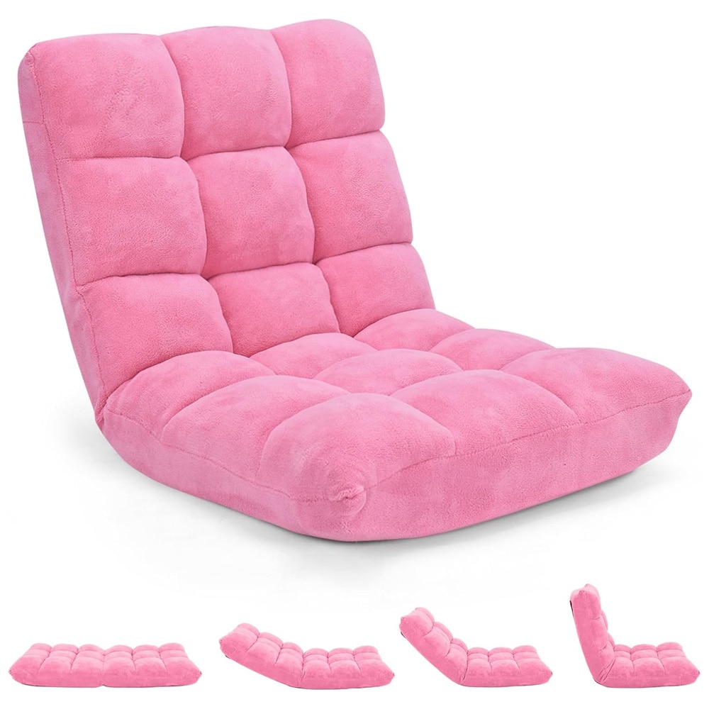 Gulvlænestol med 14 positioner – Pink