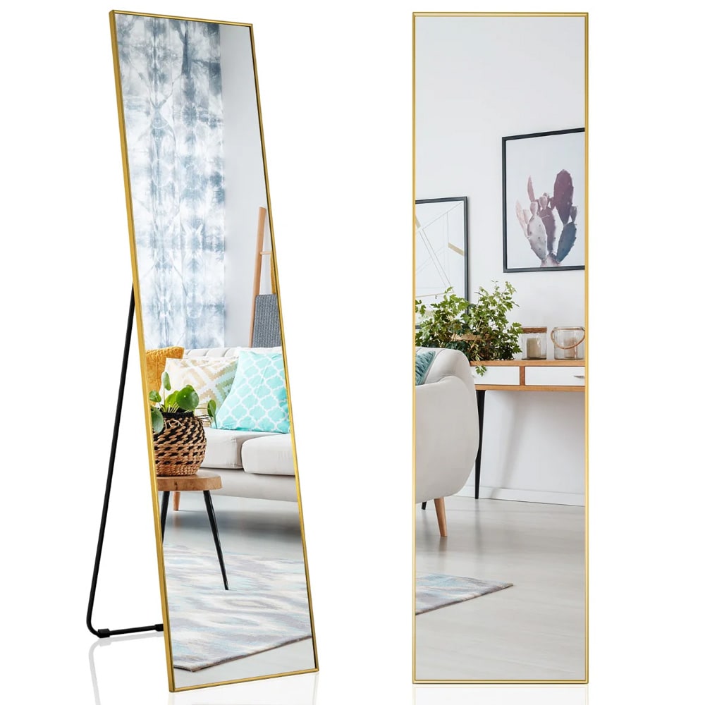 Helkropsspejl 160 × 40 cm – Guld