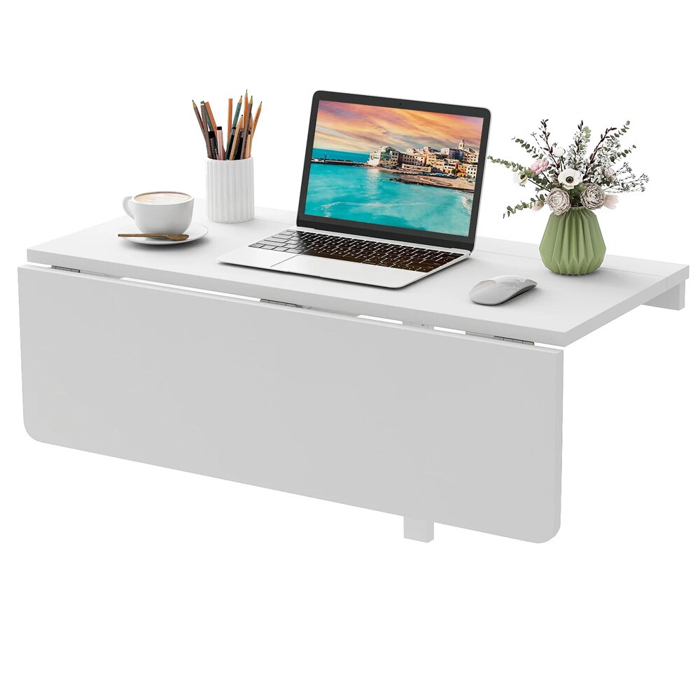 Væghængt klapbord 80 × 60 cm – Hvid