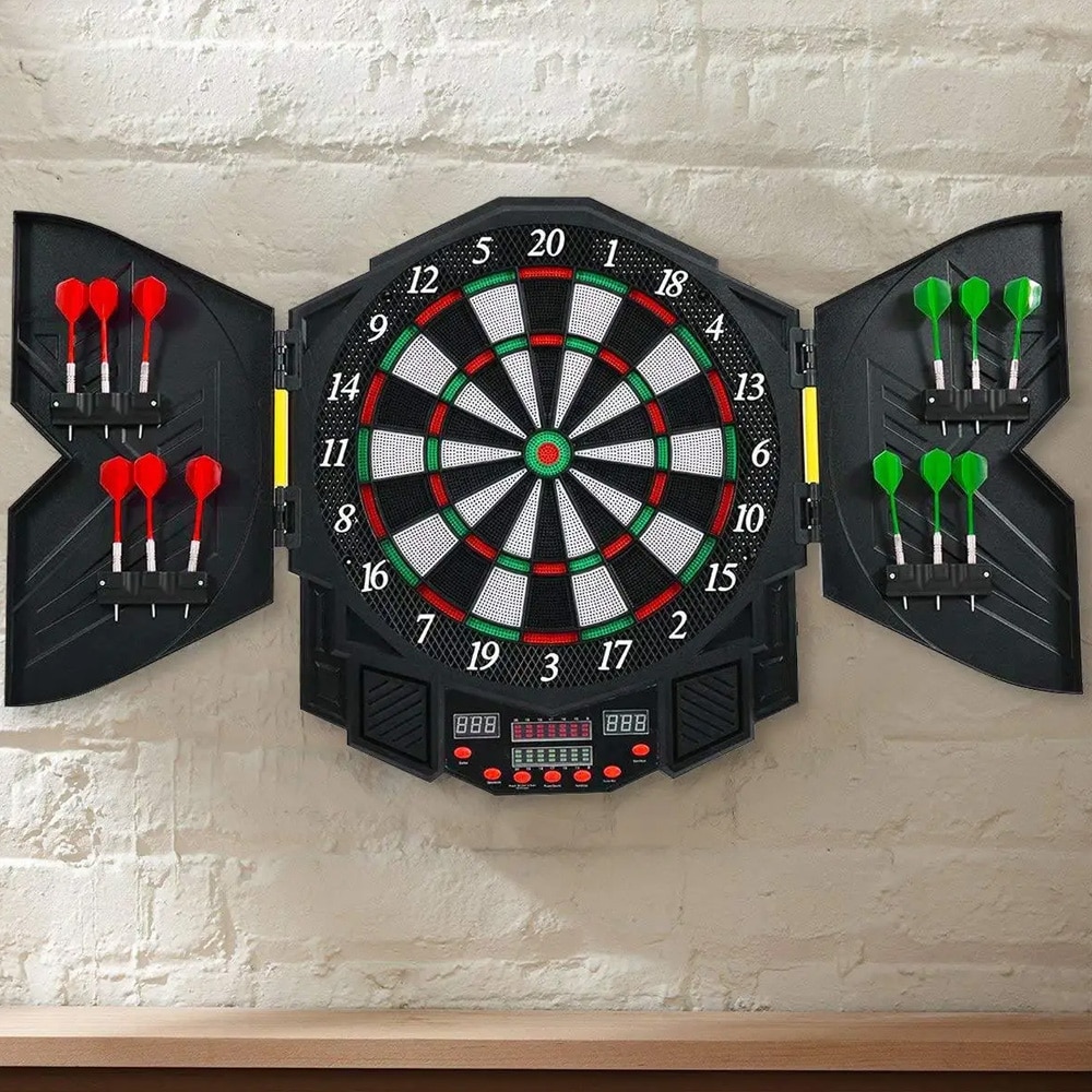 Elektronisk LED-dartskive – 27 spil og 12 dartpile