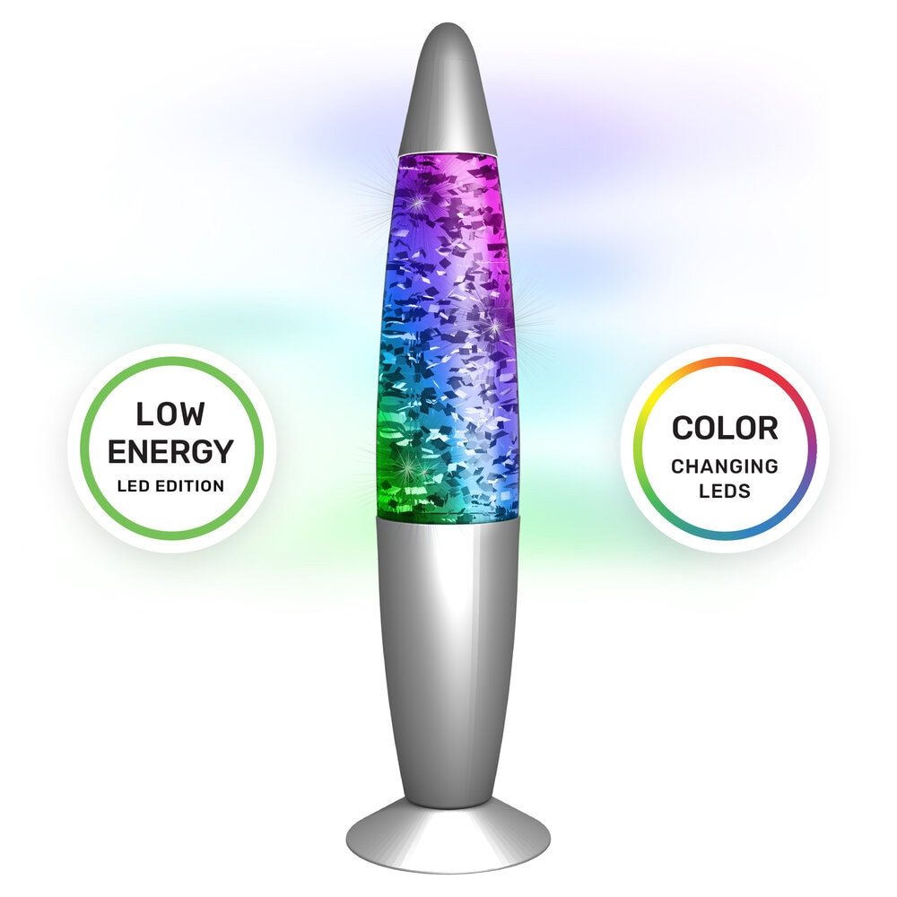 PartyFunLights glitterlampe med LED - 34 cm USB