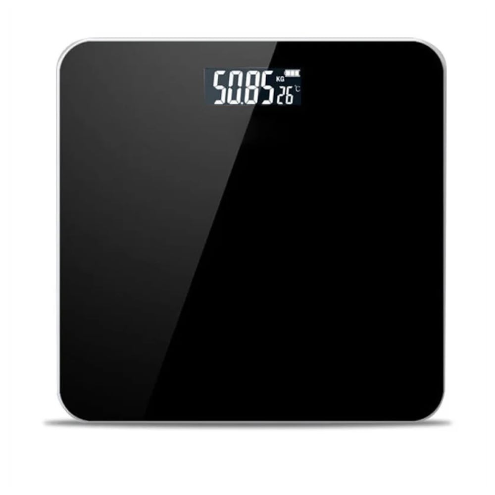 Herzberg digital personvægt med stor LCD-skærm - Svart