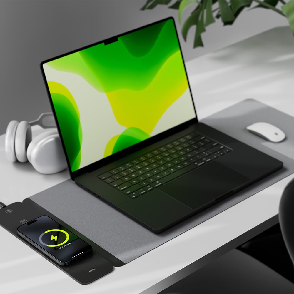 Allity laptopmåtte med MagSafe 3-i-1 trådløs opladning