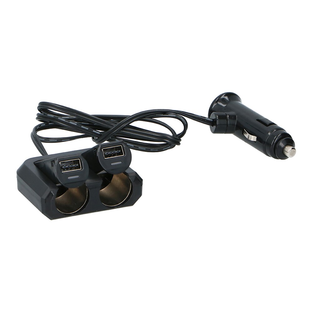 Biloplader 4,8A 12/24A med 2XUSB og 2 Cig-stik