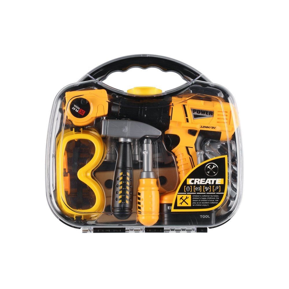 Lekset værktøjskasse - komplet værktøjssæt til små bygherrer