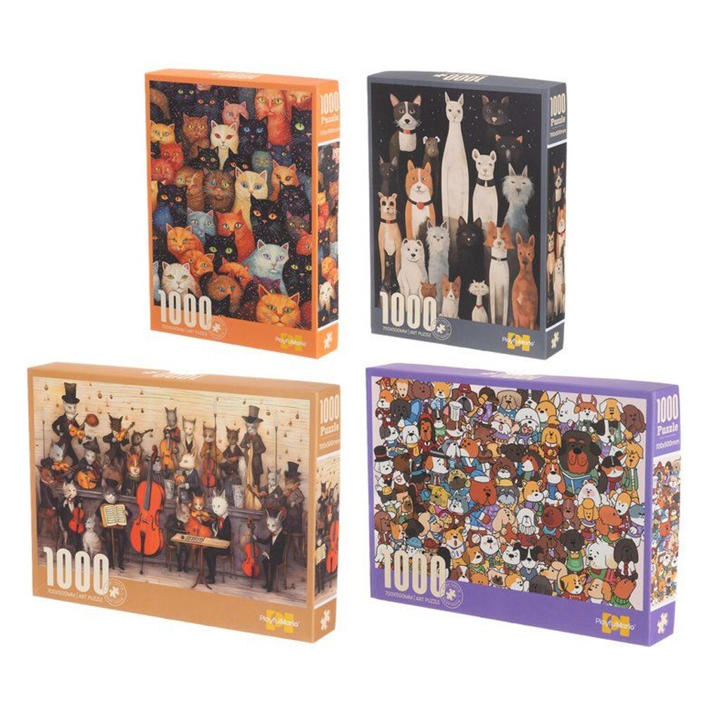 Puslespil med 1000 brikker og dyremotiver