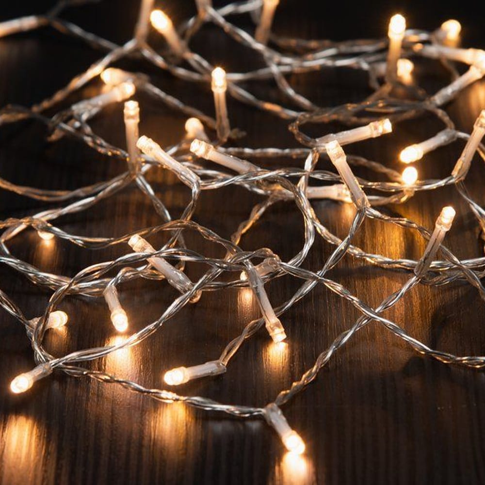 Lyskæde 80 LED varm hvid – til udendørs og indendørs brug