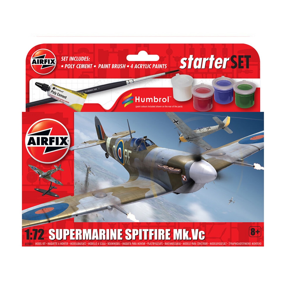 Airfix 1:72 Starter Set modelplan - Supermarine Spitfire MkVc modelbygning
