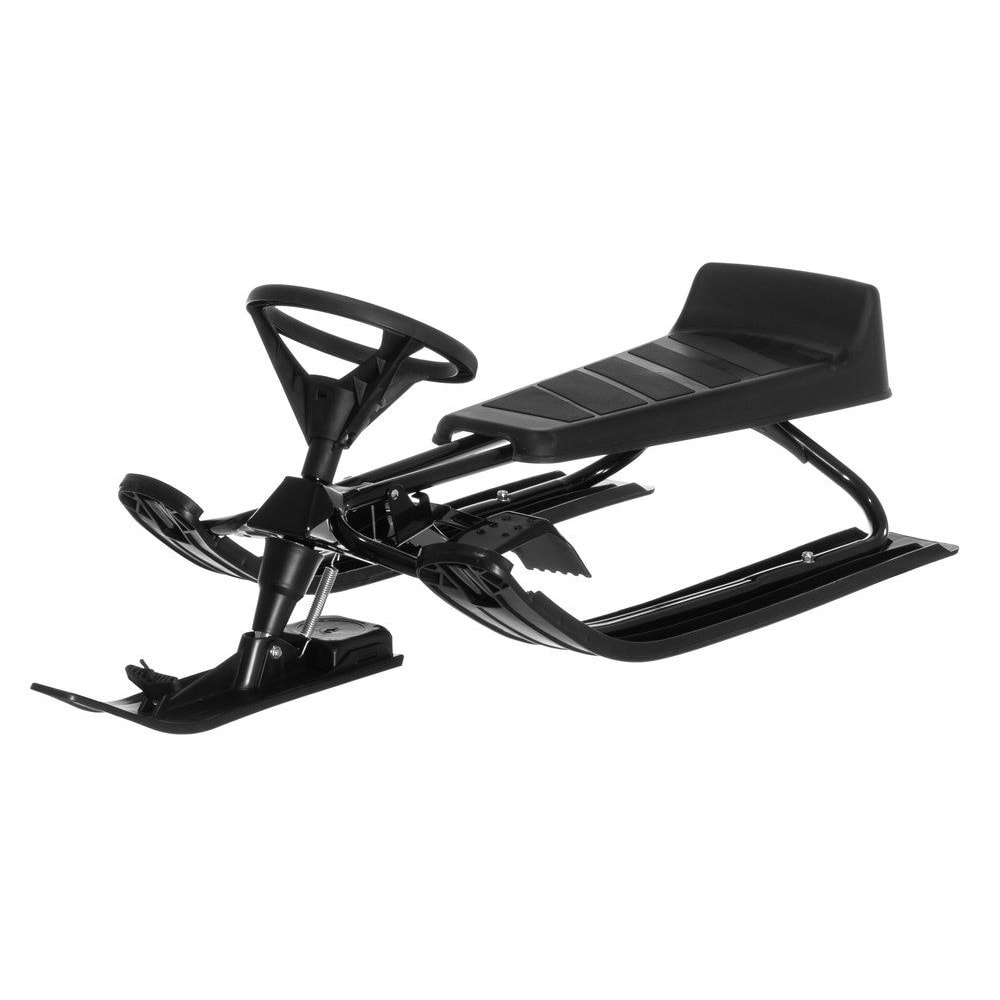 Klassisk sneslæde med rat og bremse