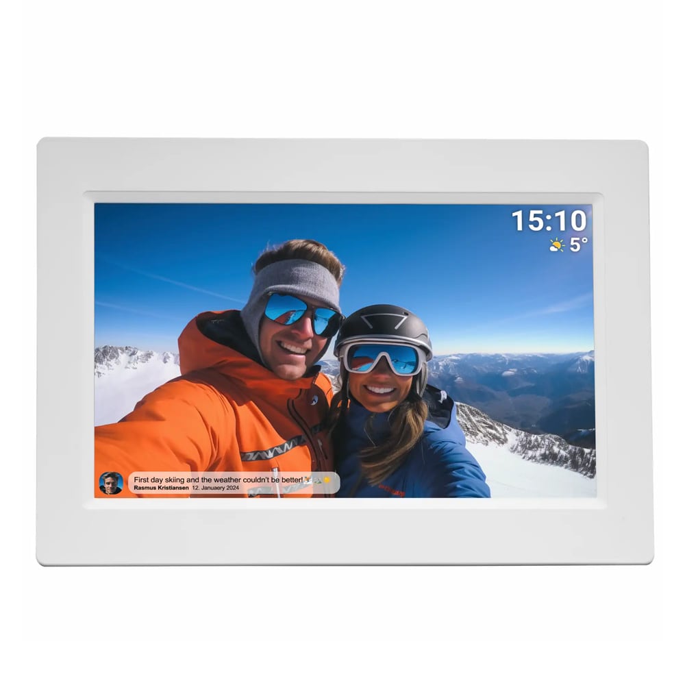 Denver WiFi-fotoramme 10,1" med Frameo - hvid