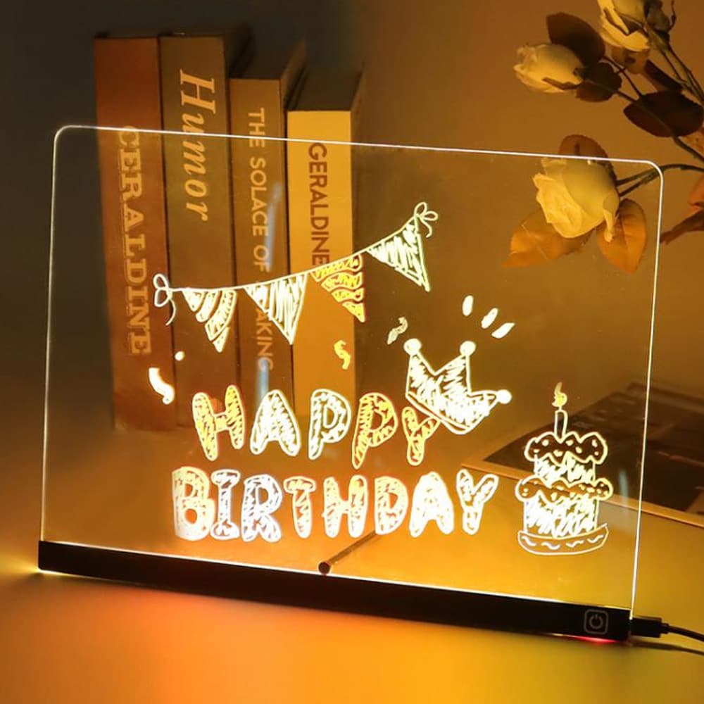 Oplyst opslagstavle med RGB-belysning 15x15 cm