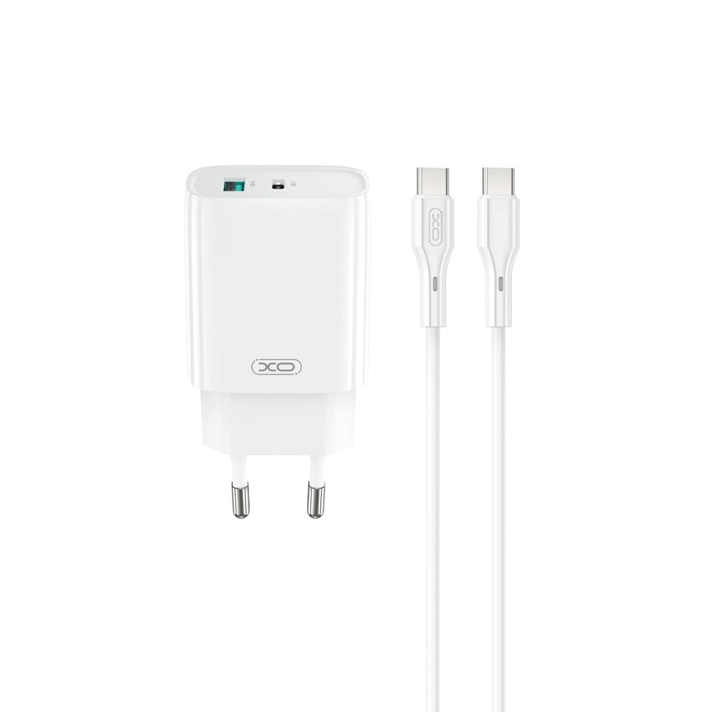 XO CE29 vægoplader 20 W PD/QC med USB-C og USB-A + kabel