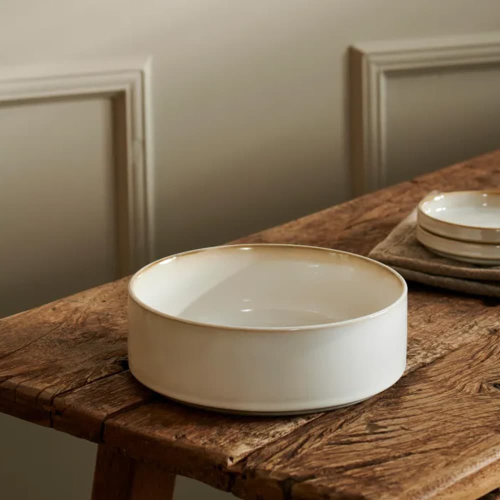 Mineralsk marmor keramisk skål 16x6cm - hvid