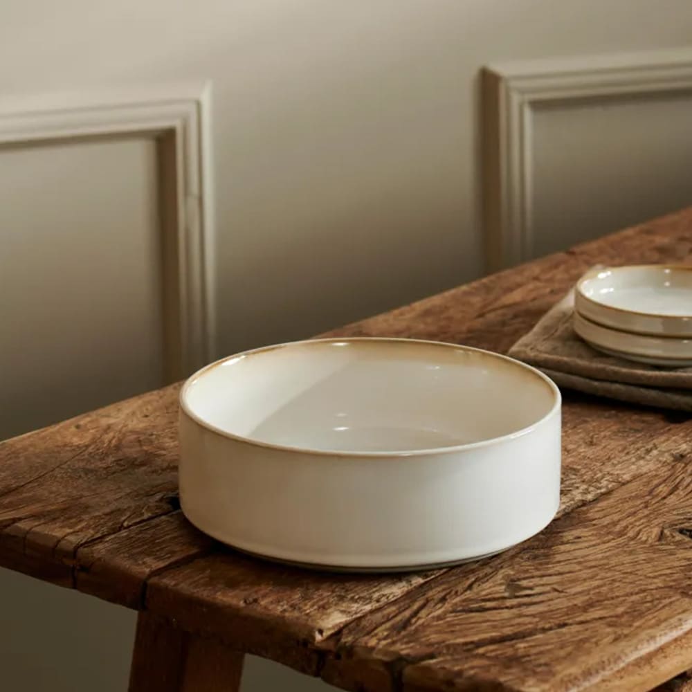 Mineralsk marmor keramisk skål 20x6,5cm - hvid