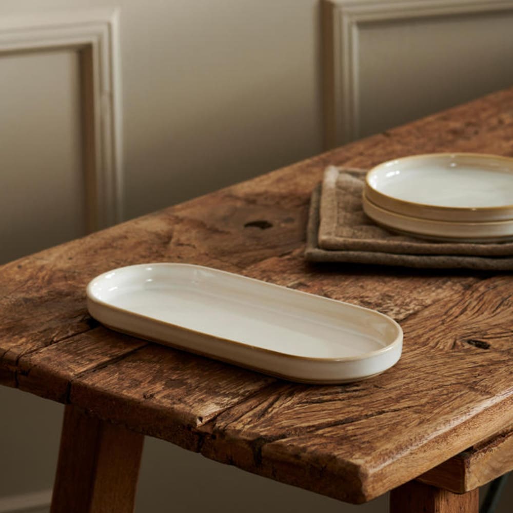 Mineral Marble keramisk serveringsfad 26,5 cm - hvid