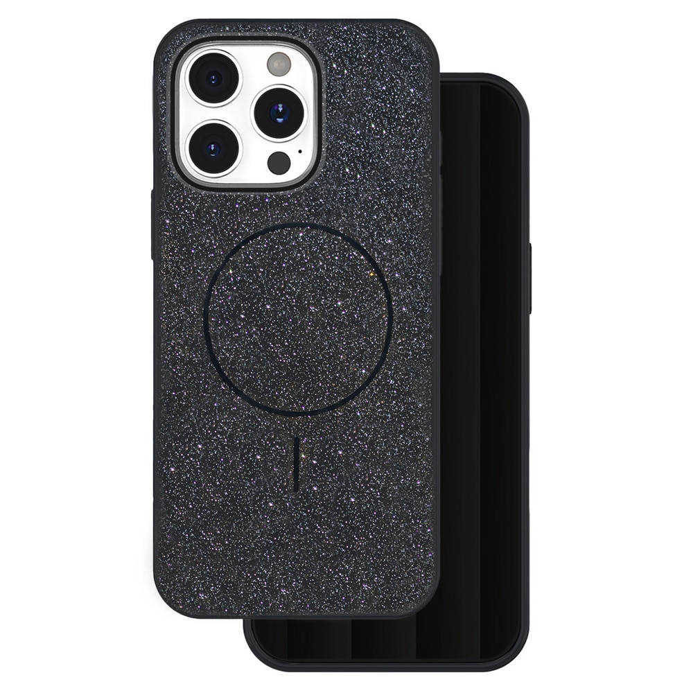 Glitrende cover til iPhone 16 Pro Max – Sort