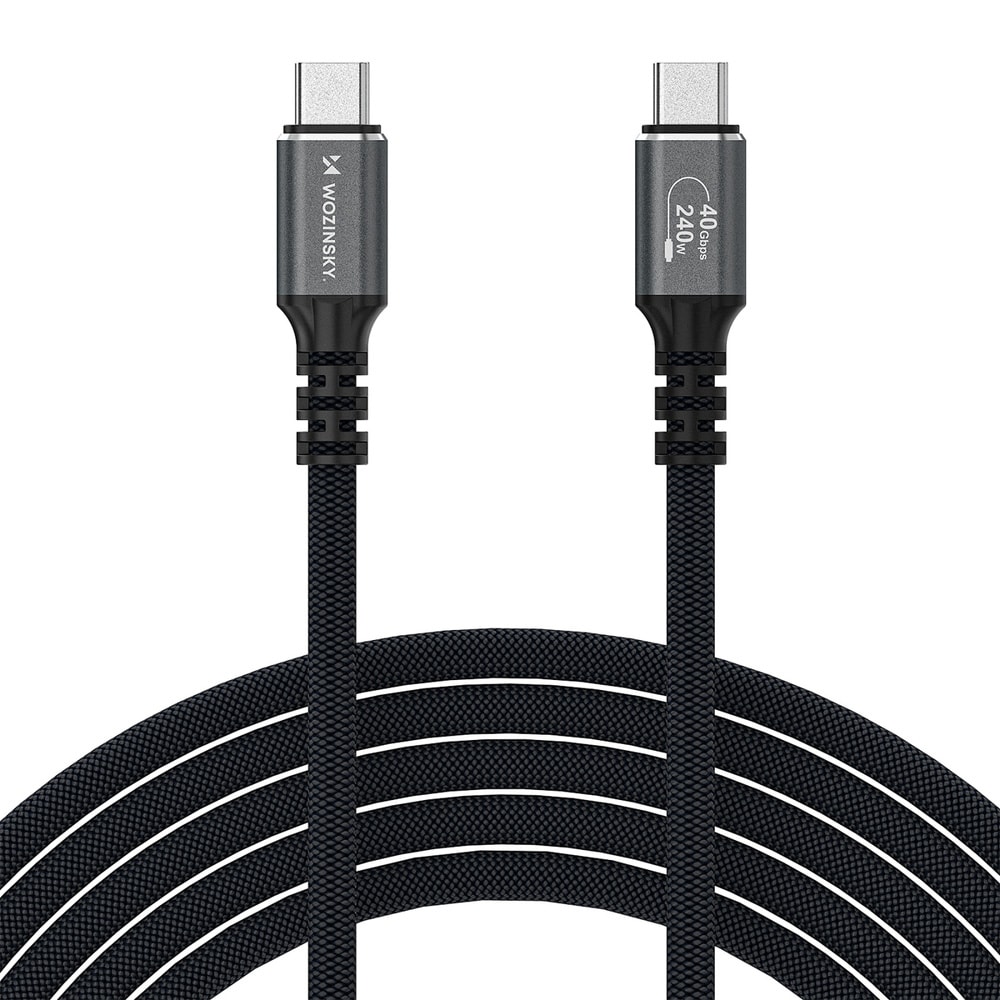 Wozinsky Thunderbolt 4 USB-C-kabel 240W 1m 4K - Svart