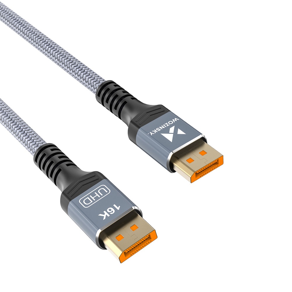 Wozinsky DisplayPort 2.1-kabel 16K@60Hz 8K@120Hz 4K@240Hz 2m - Svart