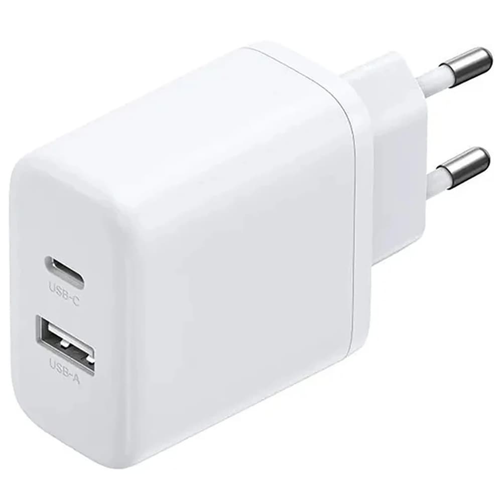 Ugreen GaN 20W USB-oplader med 1xUSB og 1xUSB-C - Hvid