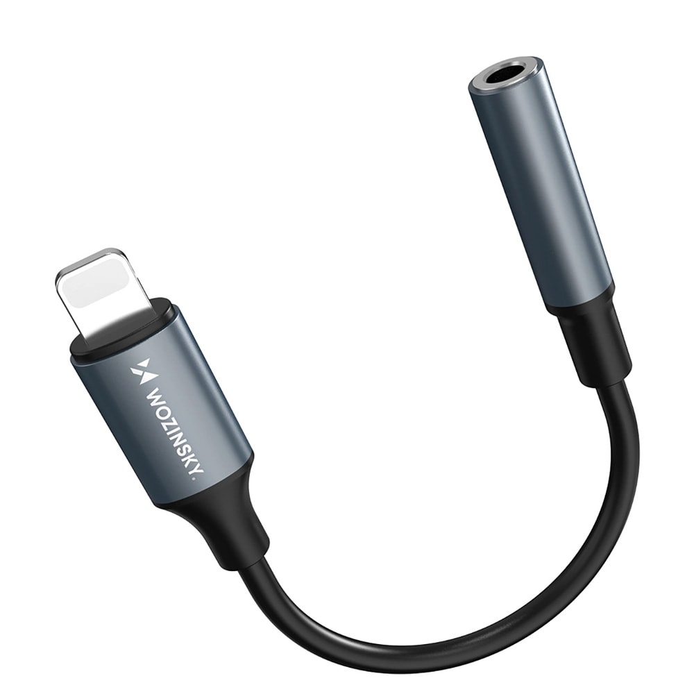 Wozinsky Lydadapter Lightning - 3,5mm - Svart