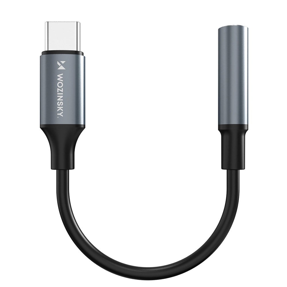 Wozinsky Lydadapter USB-C - 3,5 mm - Svart
