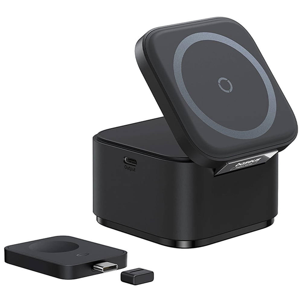 Baseus MagPro 3-i-1-opladningsstation med MagSafe 25W - Svart