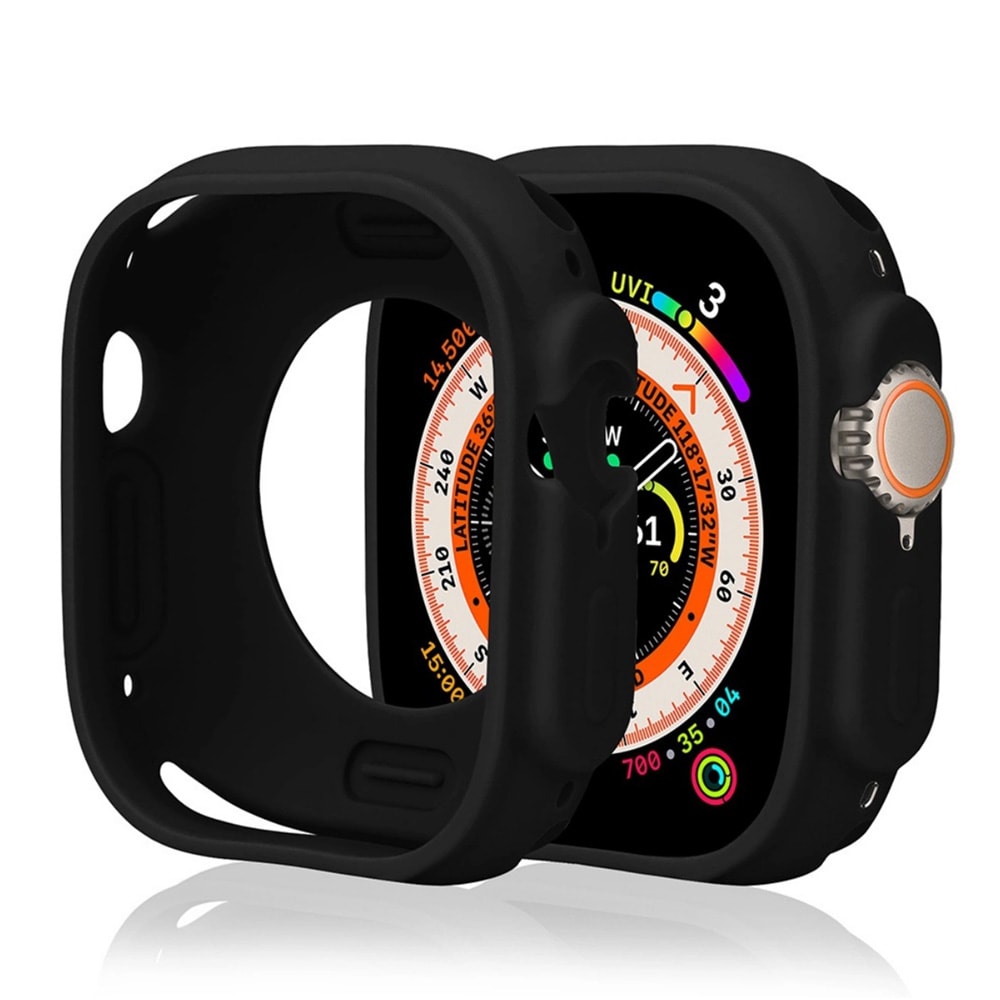 Silikonecover til Apple Watch 45 mm (Series 7/8/9) – Sort