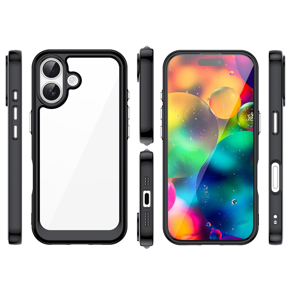Outer Space MagSafe-cover til iPhone 17 –Transparent / sort