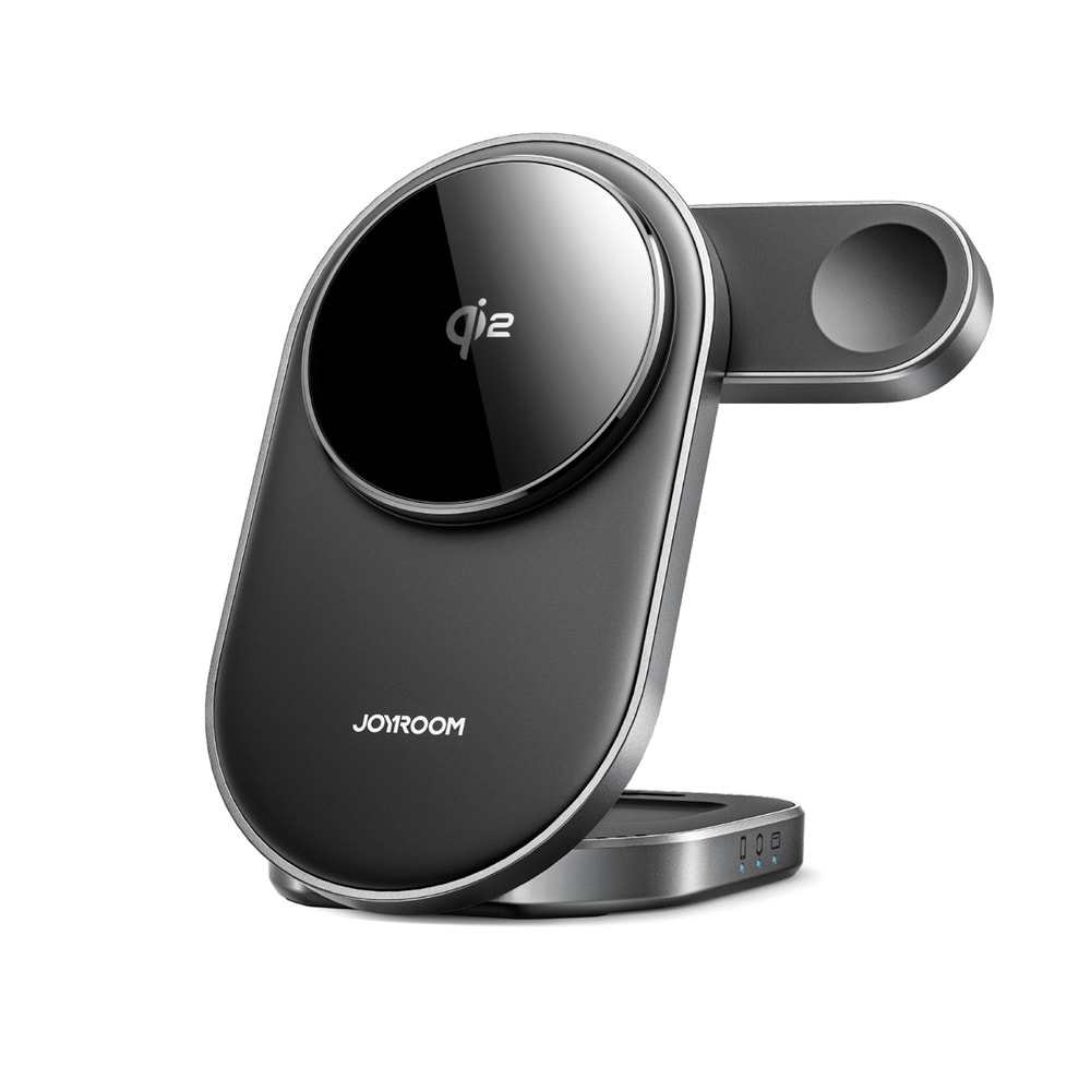 Joyroom 3-i-1 opladningsstander med trådløs opladning - Svart