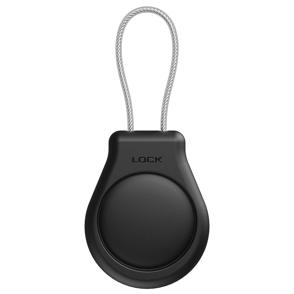 Nøglering med vandafvisende Airtag-holder - Svart