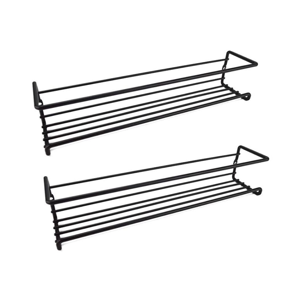 Vægmonteret krydderihylde 29x6,5x6cm 2-pak - Svart