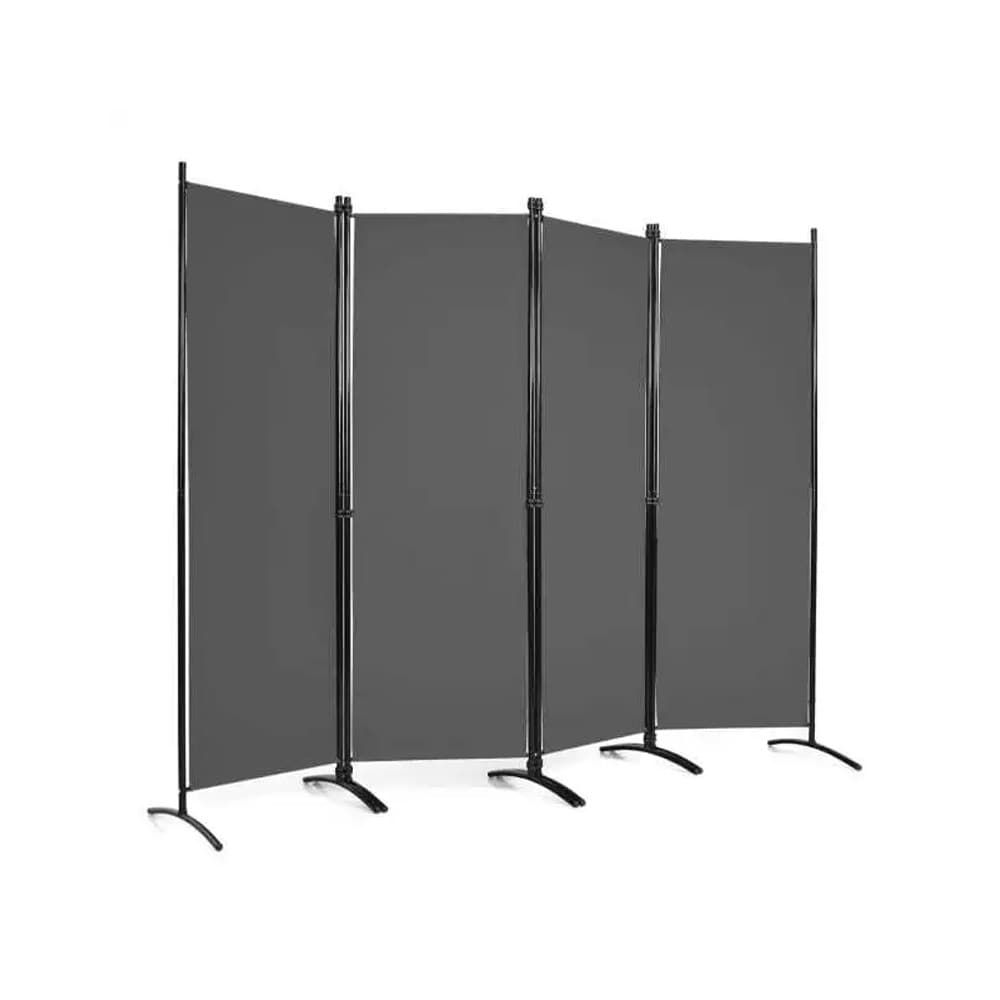 Foldeskærm 4 paneler, højde 173 cm – Grå