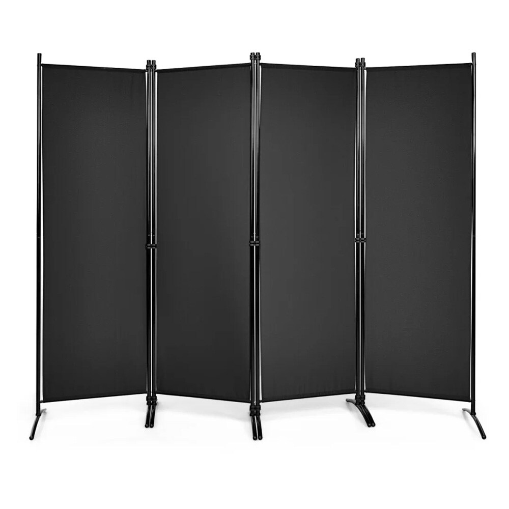 Skærmvæg 4 paneler H173cm - Sort