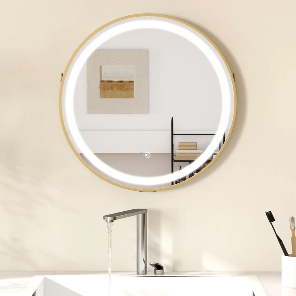 Dugfrit badeværelsesspejl 60 cm med justerbar LED-belysning