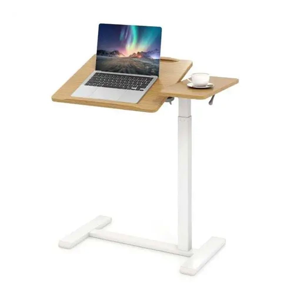 Højdejusterbart bord til bærbar computer – Hvid/træ