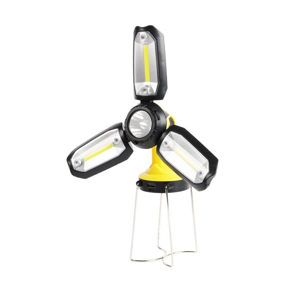 Justerbar campinglampe med LED, COB og USB-opladningsfunktion