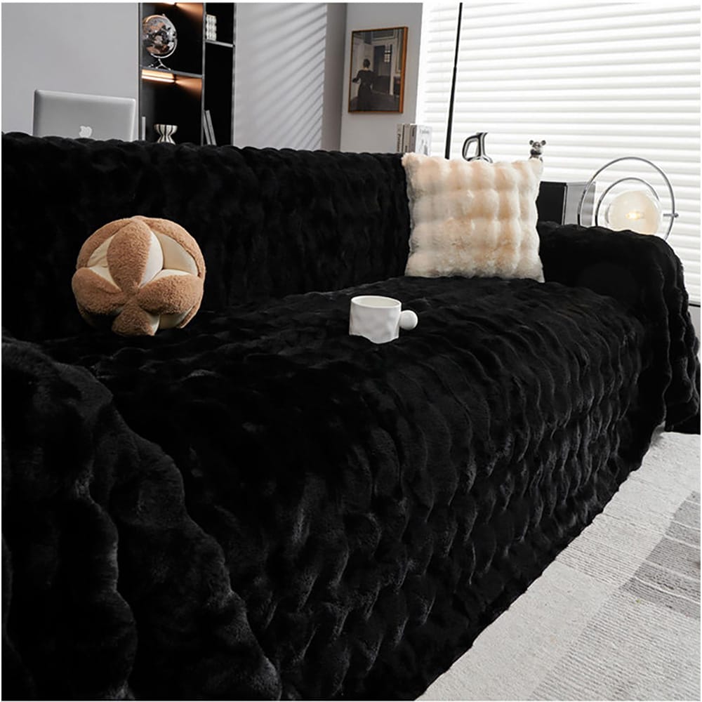 Blødt og luftigt sofabetræk 180x150cm - Svart