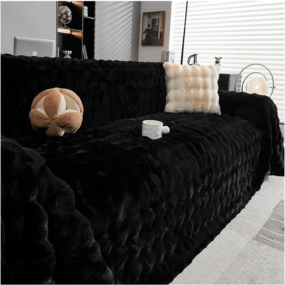 Blødt og luftigt sofabetræk 180x260cm - Svart