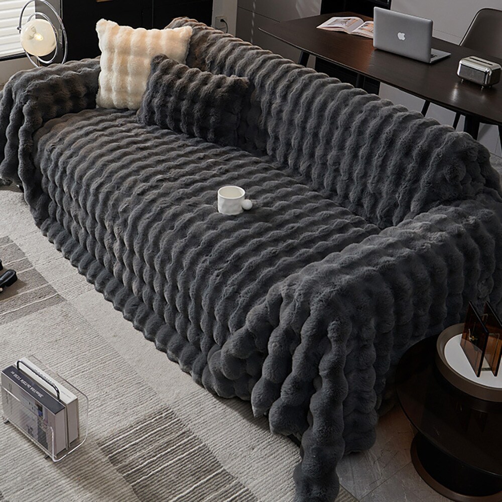 Blødt og luftigt sofabetræk 180x260cm - Grå